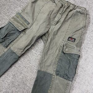Primitive Skateboarding Pants Mens Large Green Cargo Jogger Canvas Elastic Waist